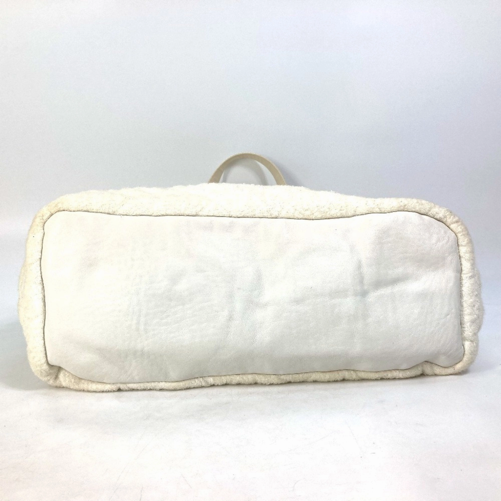 Chanel Cotton Leather Beach Bag Shoulder Bag Tote Bag (Pre-Owned)
