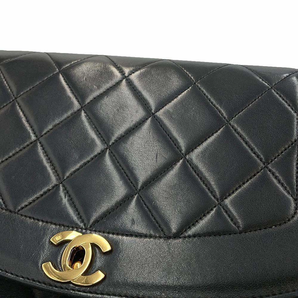 CHANEL Diana Matelasse ChainShoulder Bag BlackA01165 Lambskin