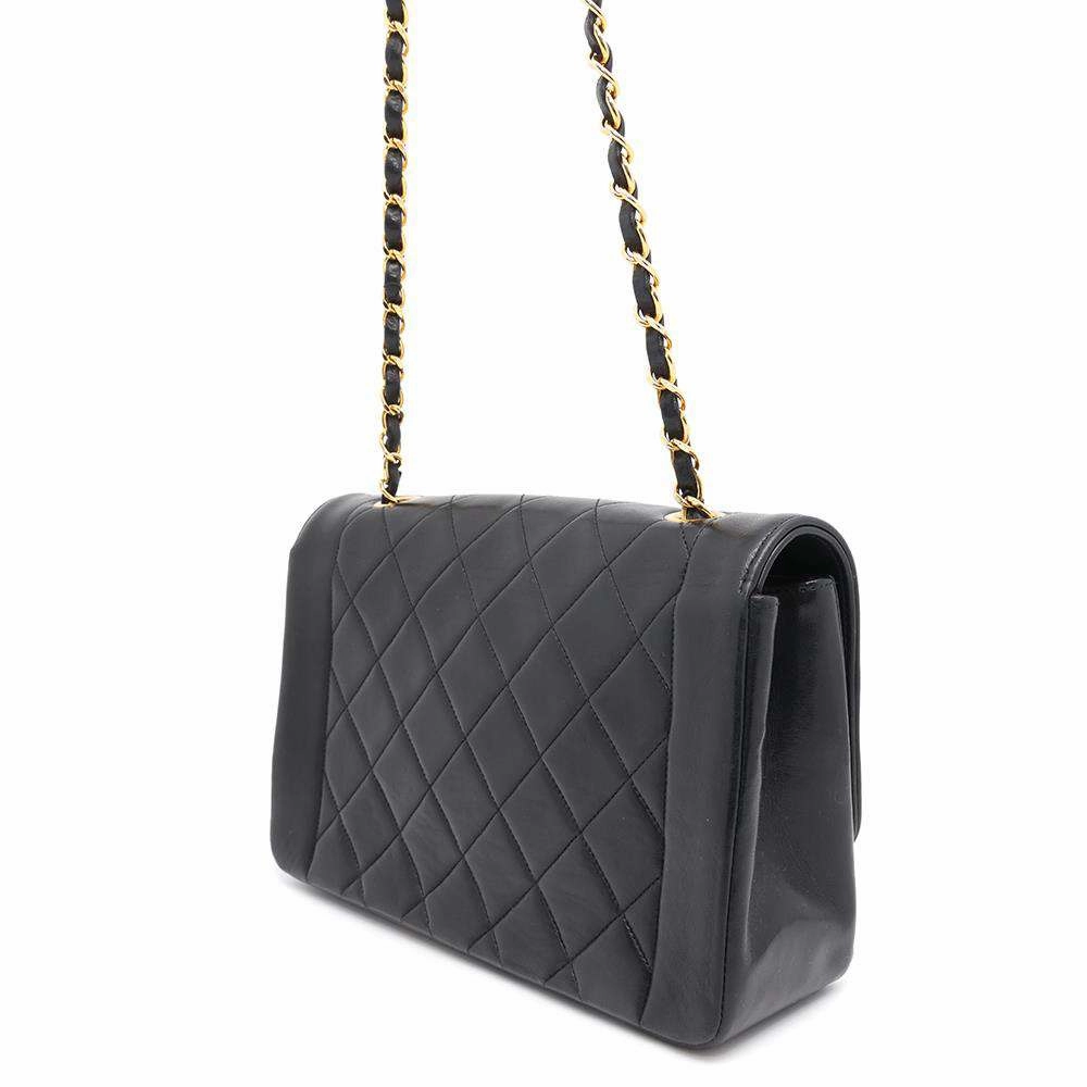 CHANEL Diana Matelasse ChainShoulder Bag BlackA01165 Lambskin