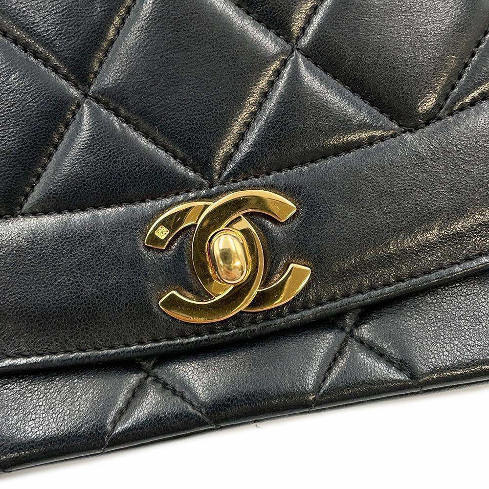 CHANEL Diana Matelasse ChainShoulder Bag BlackA01165 Lambskin