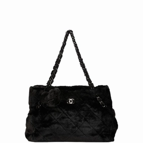 Chanel Faux Fur Shoulder Bag Tote Bag (Pre-Owned)