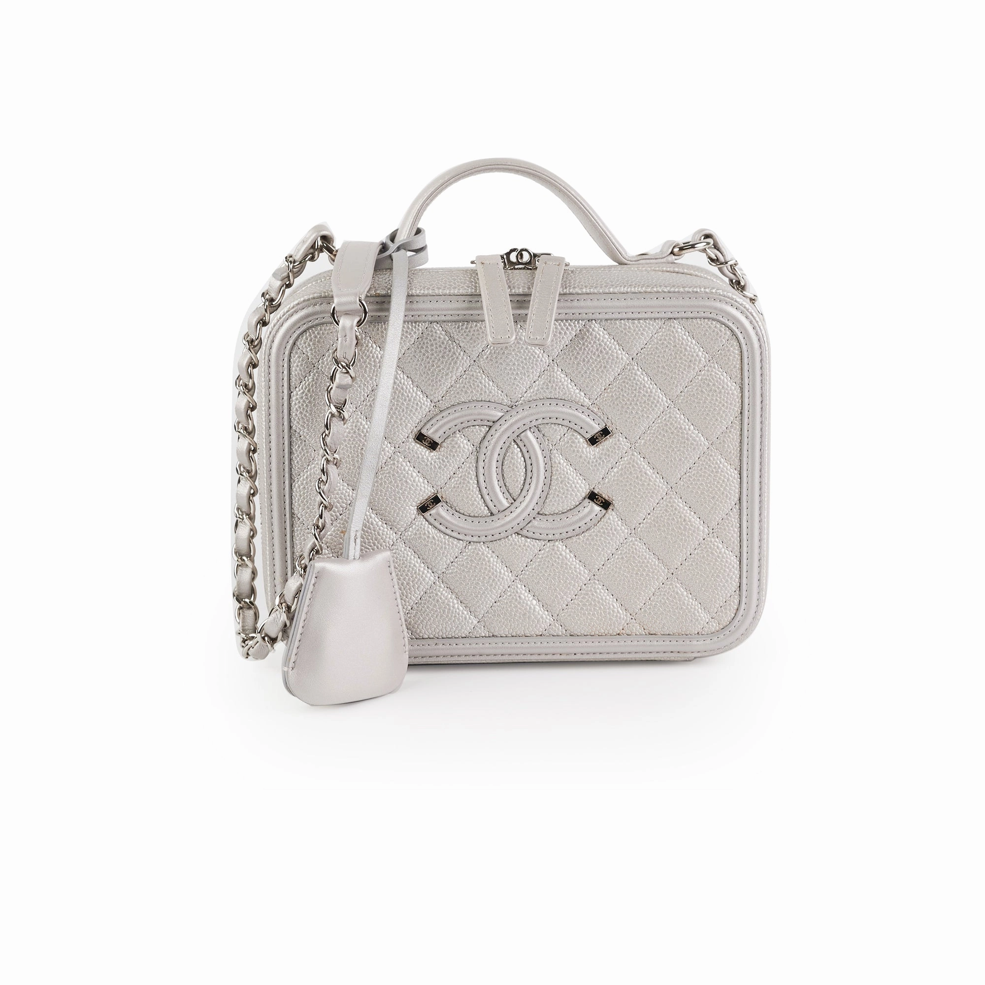 Chanel Filigree Silver Caviar Medium Vanity