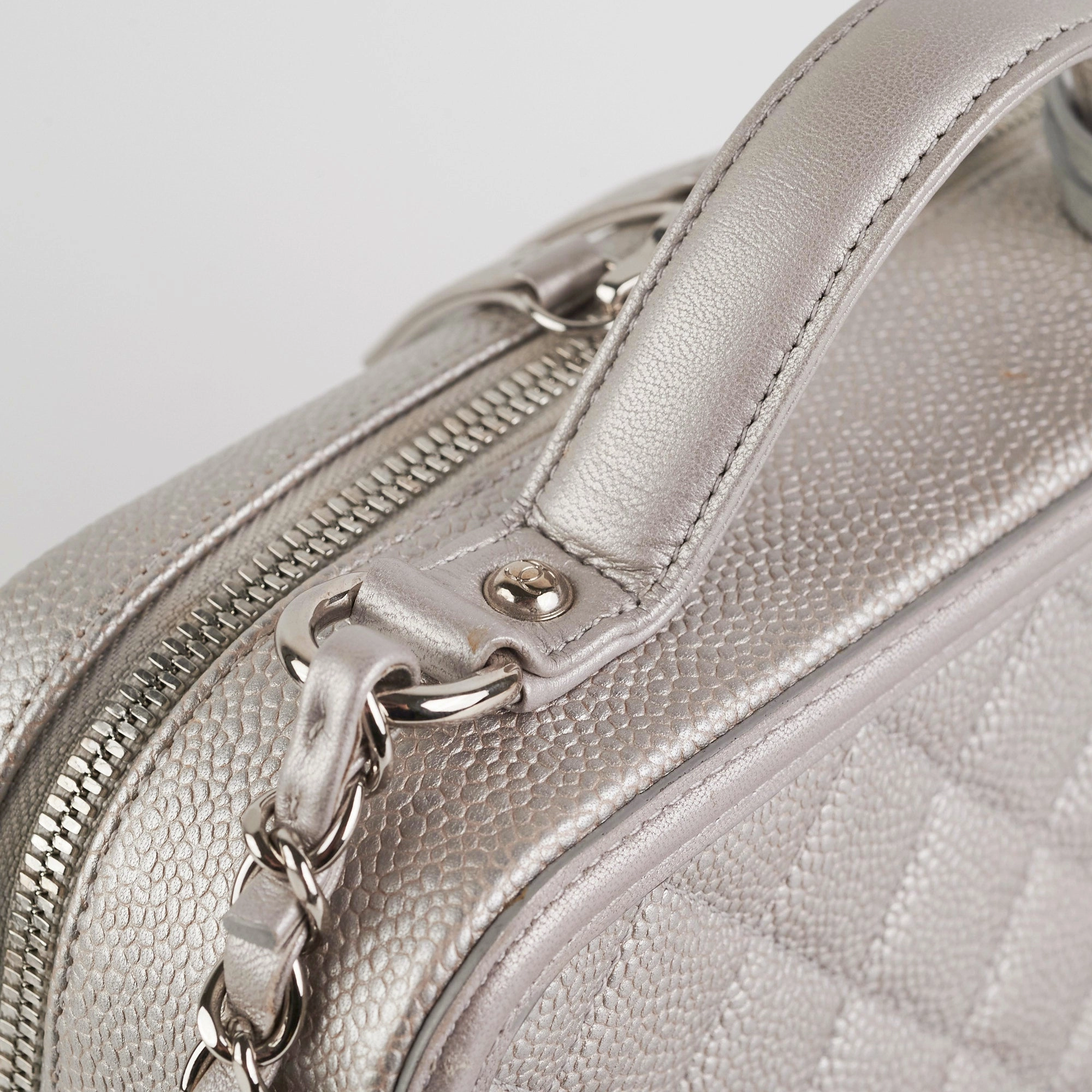 Chanel Filigree Silver Caviar Medium Vanity