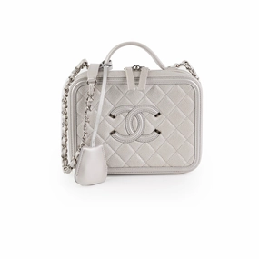 Chanel Filigree Silver Caviar Medium Vanity