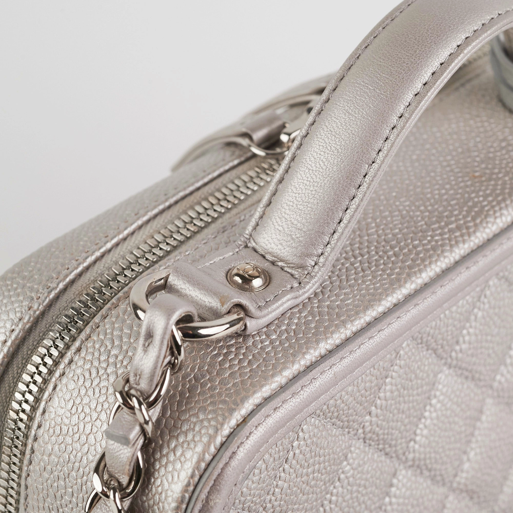 Chanel Filigree Silver Caviar Medium Vanity