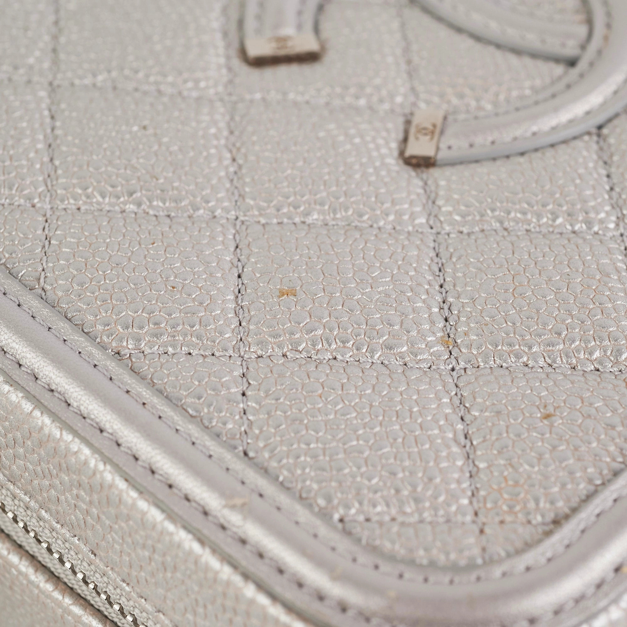 Chanel Filigree Silver Caviar Medium Vanity