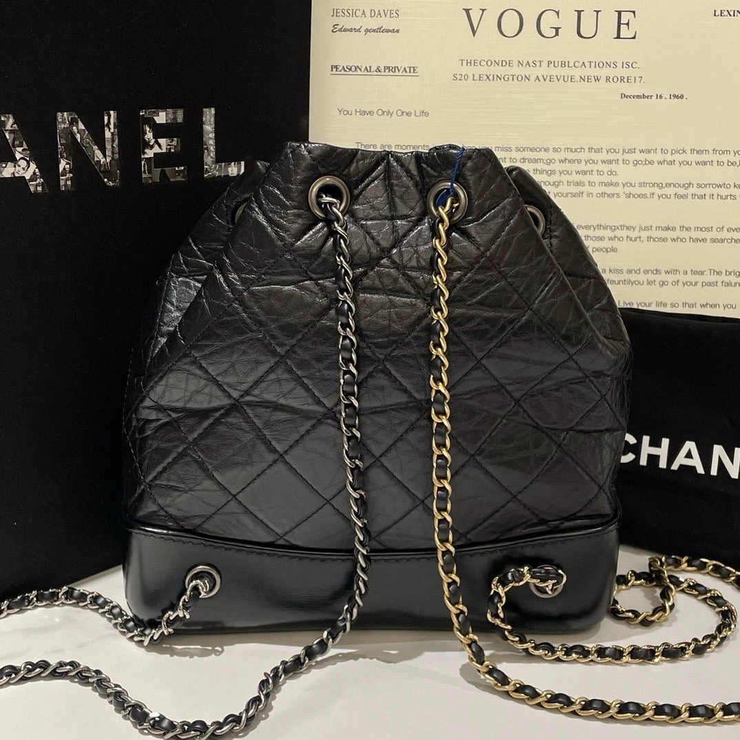 Chanel Gabrielle Backpack Black 2019