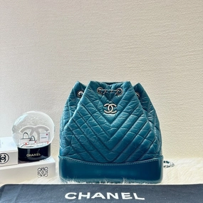 Chanel Gabrielle Medium Backpack Blue Leather Bag