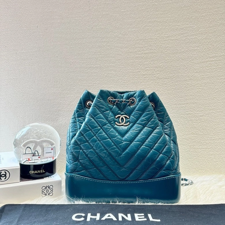 Chanel Gabrielle Medium Backpack Blue Leather Bag