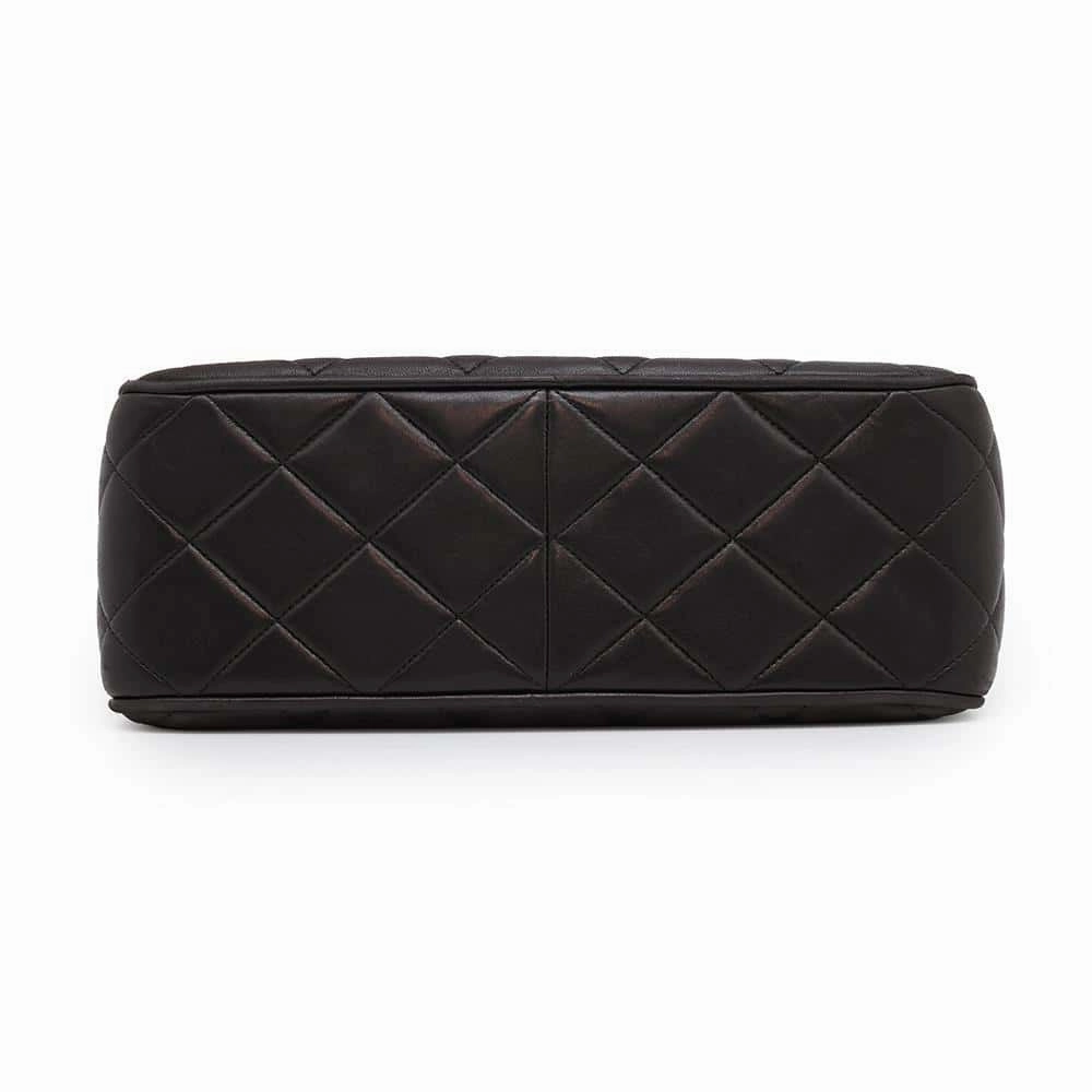CHANEL Jumbo Matelasse Shoulder Bag Black Lambskin
