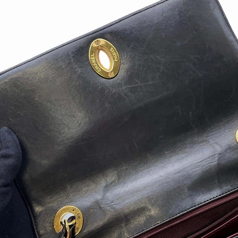 CHANEL Jumbo Matelasse Shoulder Bag Black Lambskin