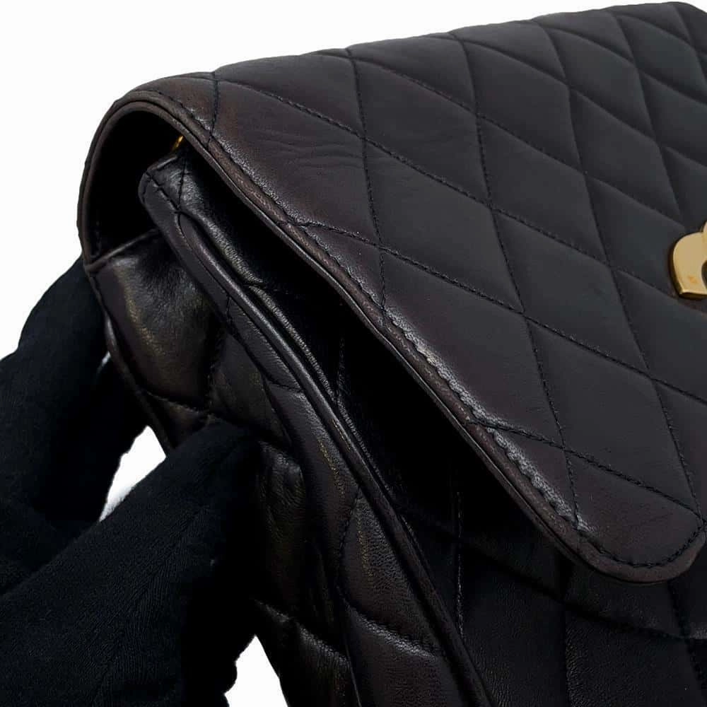 CHANEL Jumbo Matelasse Shoulder Bag Black Lambskin