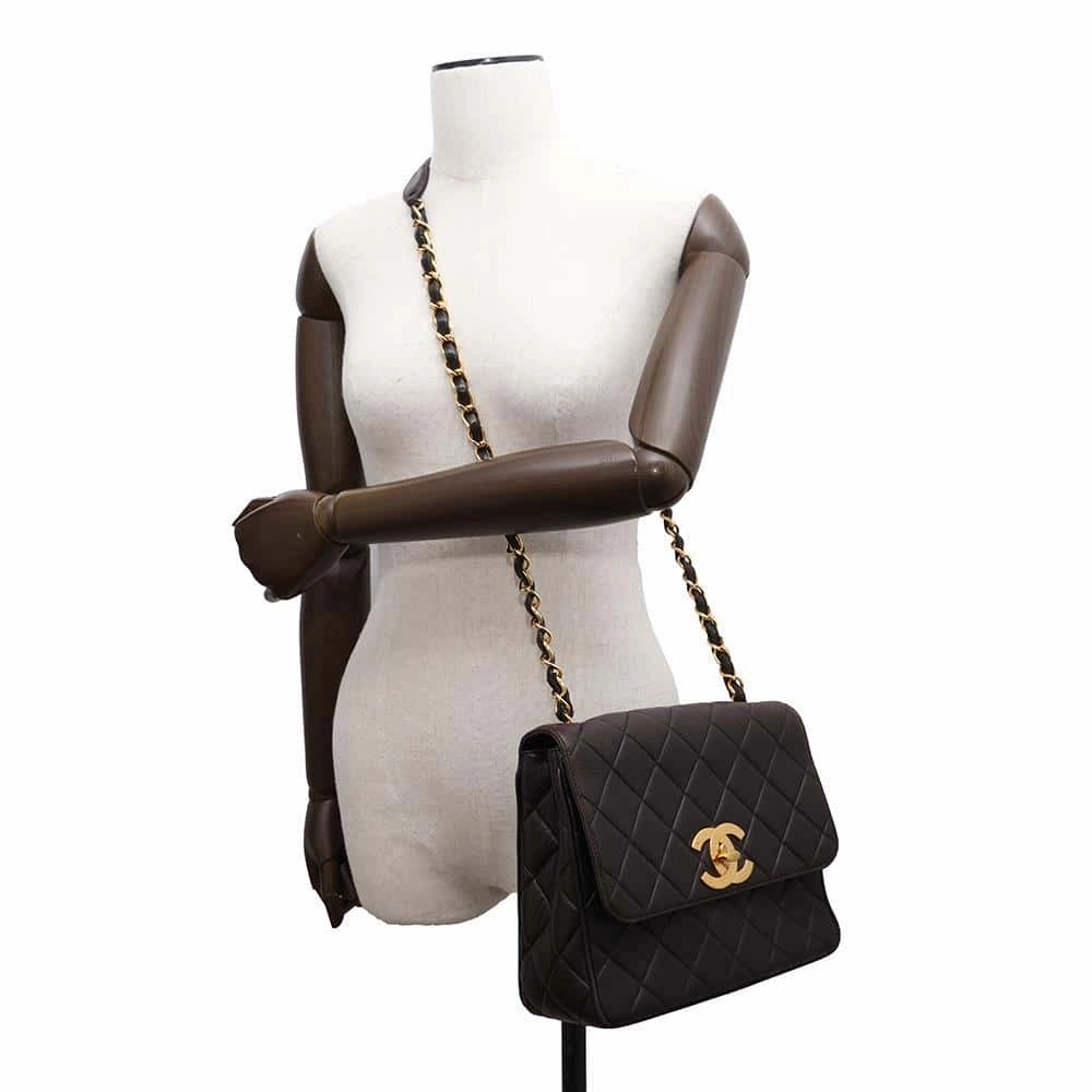 CHANEL Jumbo Matelasse Shoulder Bag Black Lambskin