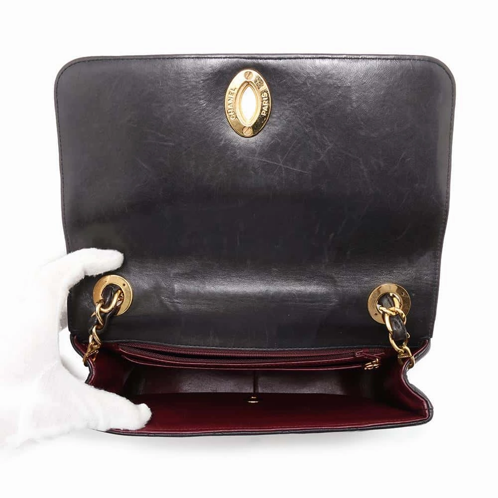 CHANEL Jumbo Matelasse Shoulder Bag Black Lambskin