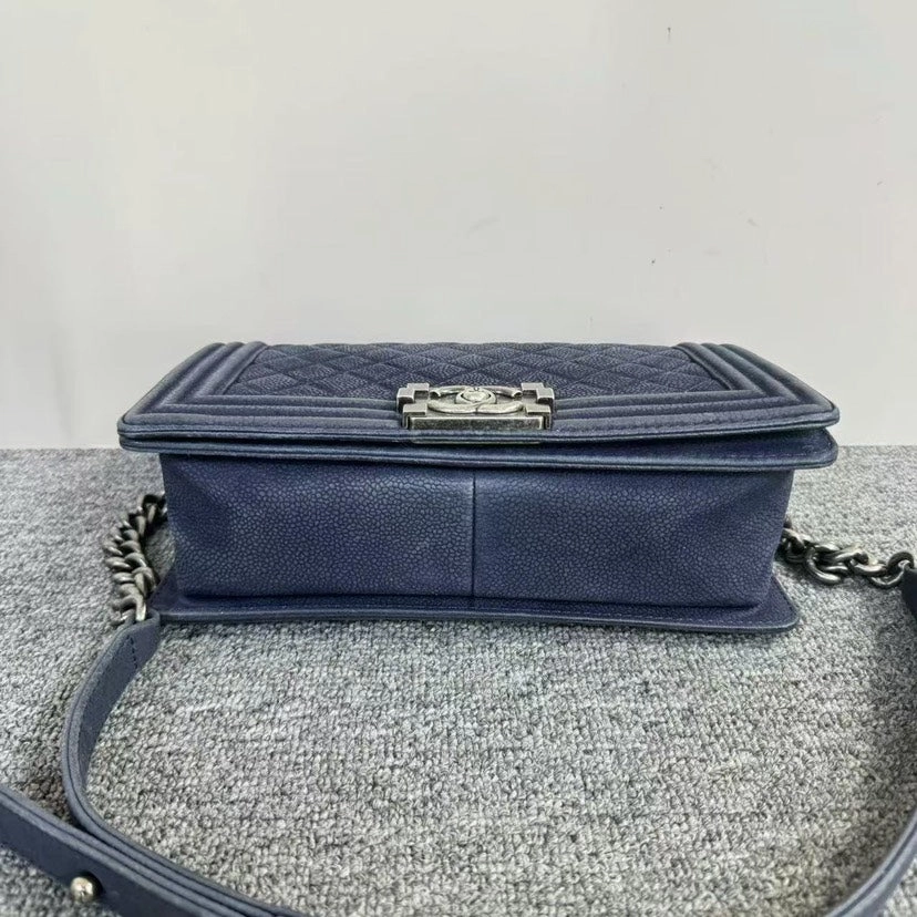 Chanel Le Boy Navy Shoulder Bag