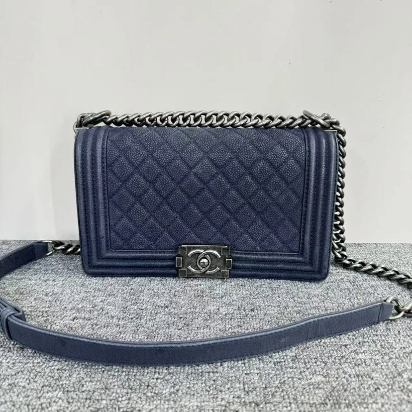 Chanel Le Boy Navy Shoulder Bag