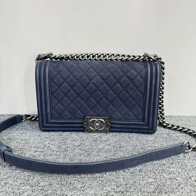 Chanel Le Boy Navy Shoulder Bag
