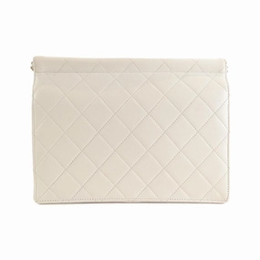 Chanel Leather Artificial ivory Shoulder Bag (Pre-Owned)
