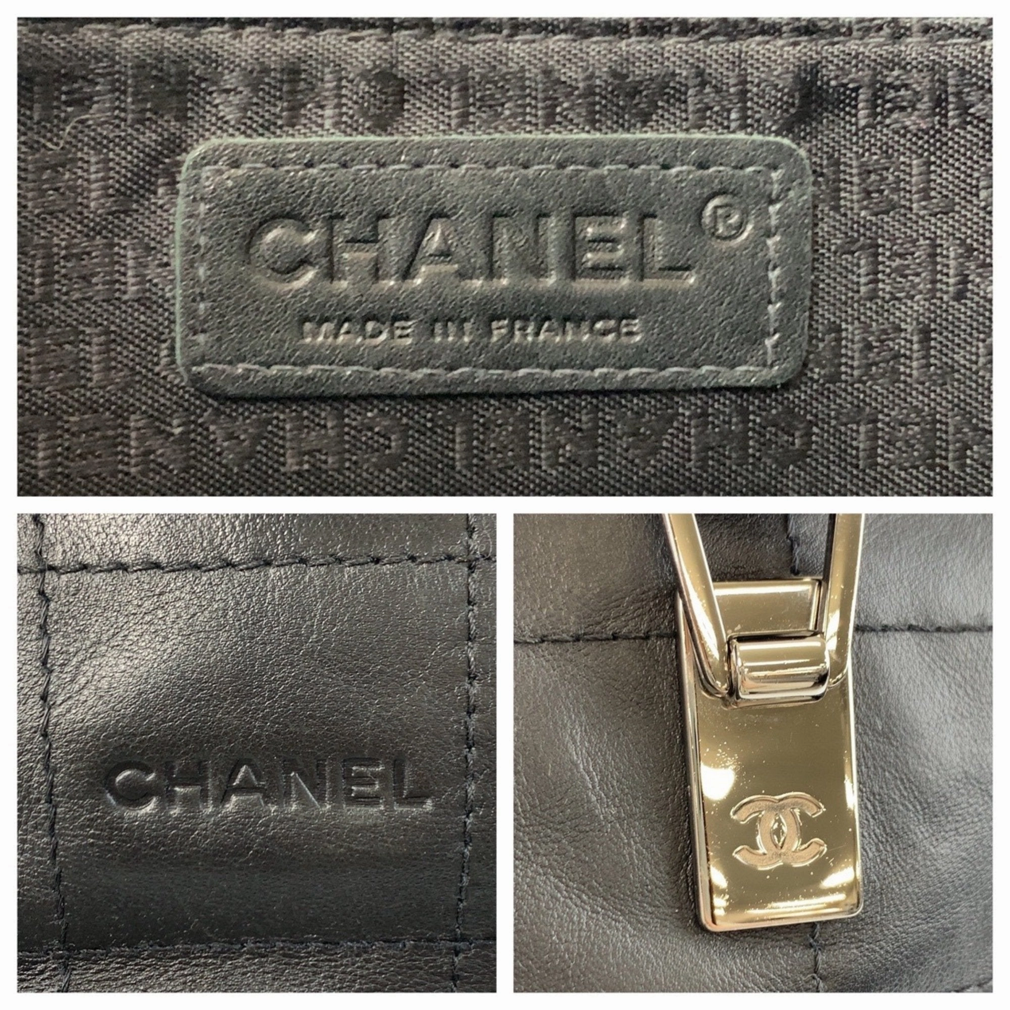 Chanel Leather Handbag Tote Bag (Pre-Owned)