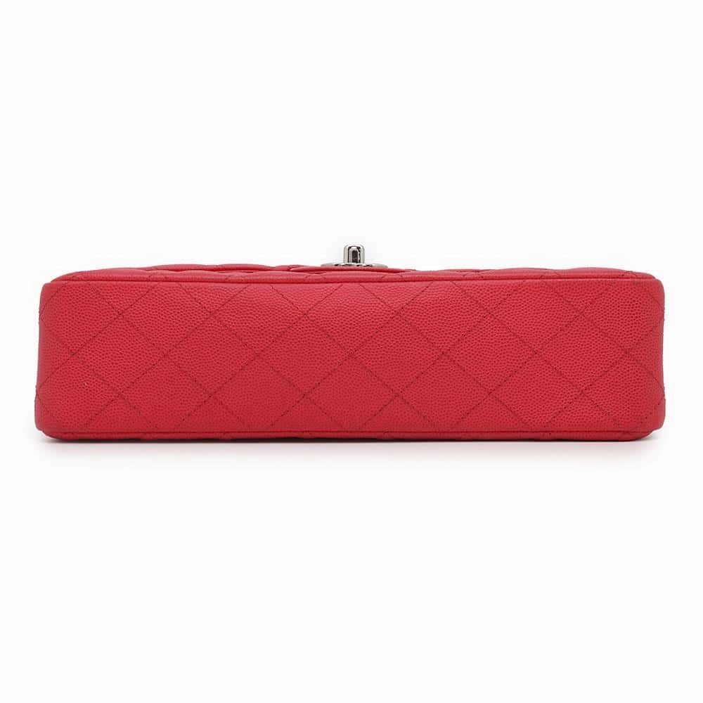 CHANEL Matelasse Double Flap ChainShoulder Bag RedA01112 Caviar Leather Size 25