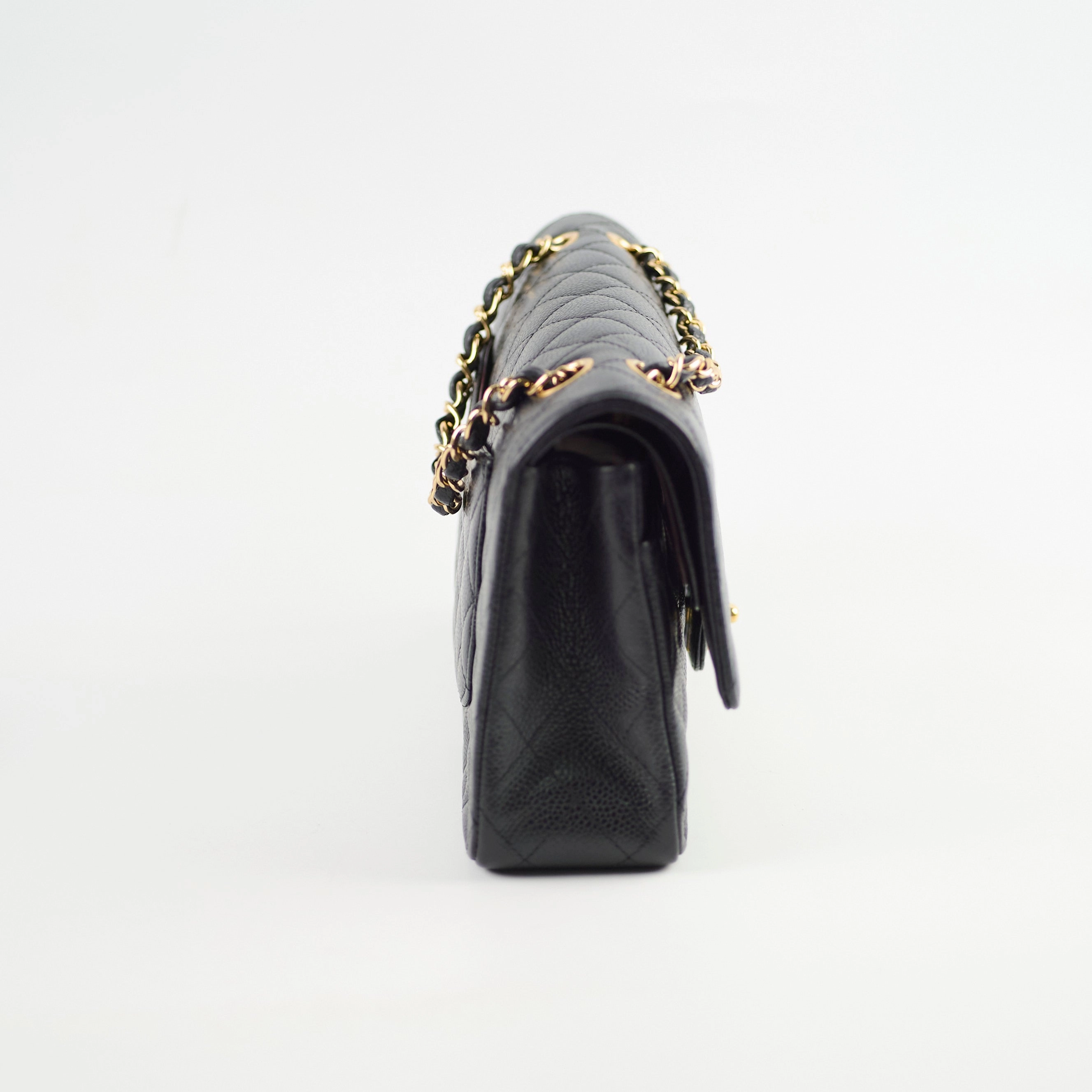 Chanel Medium/Large Caviar Double Classic Flap Black