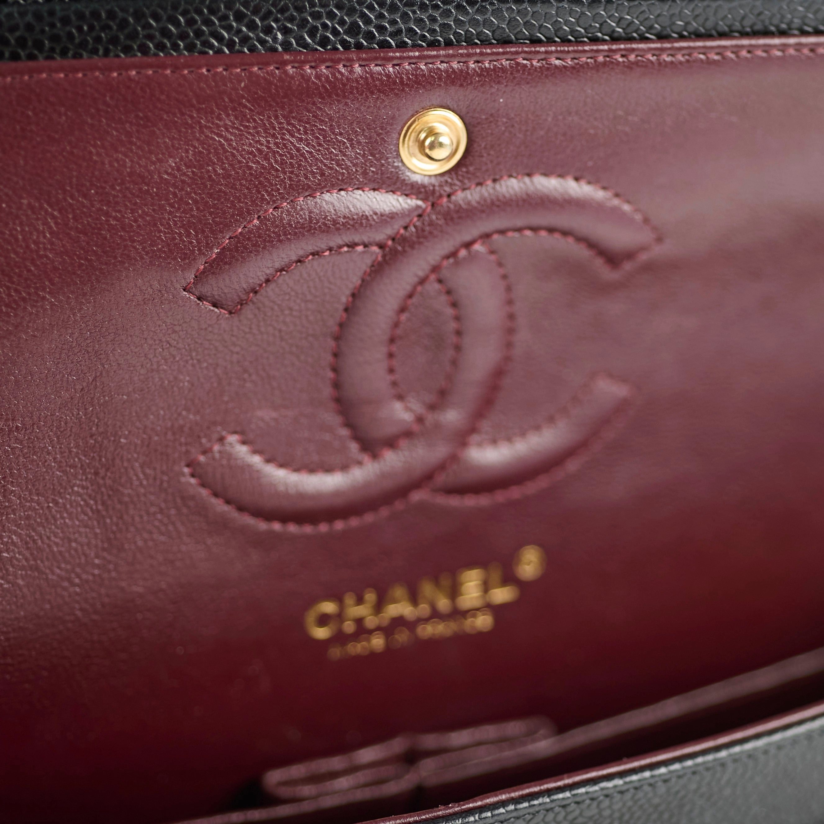 Chanel Medium/Large Caviar Double Classic Flap Black