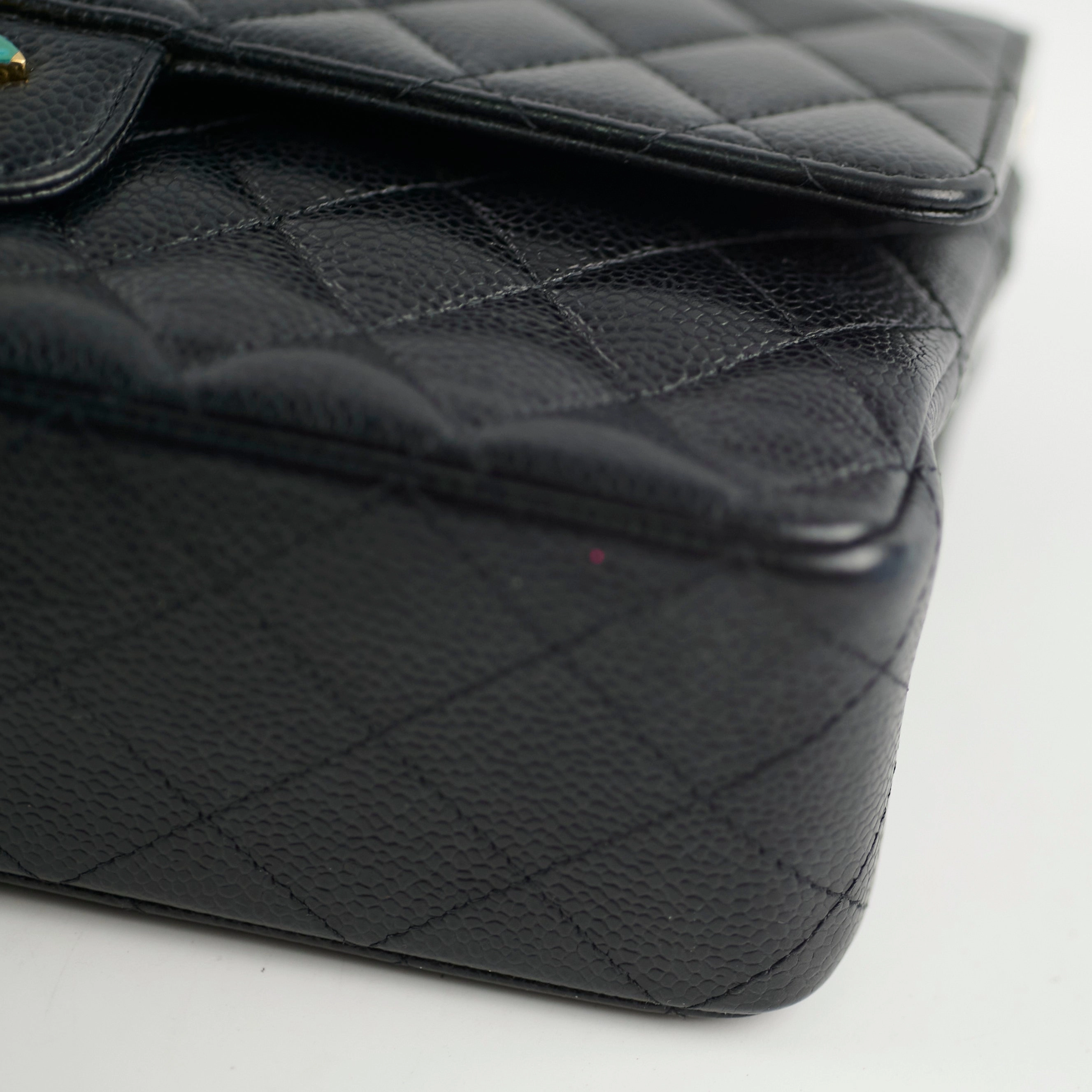 Chanel Medium/Large Caviar Double Classic Flap Black