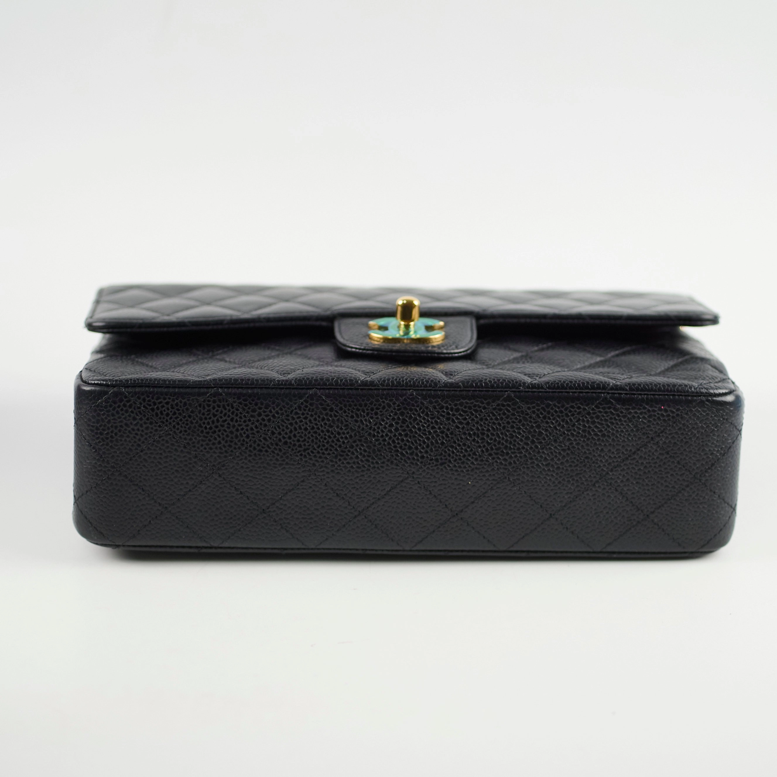 Chanel Medium/Large Caviar Double Classic Flap Black