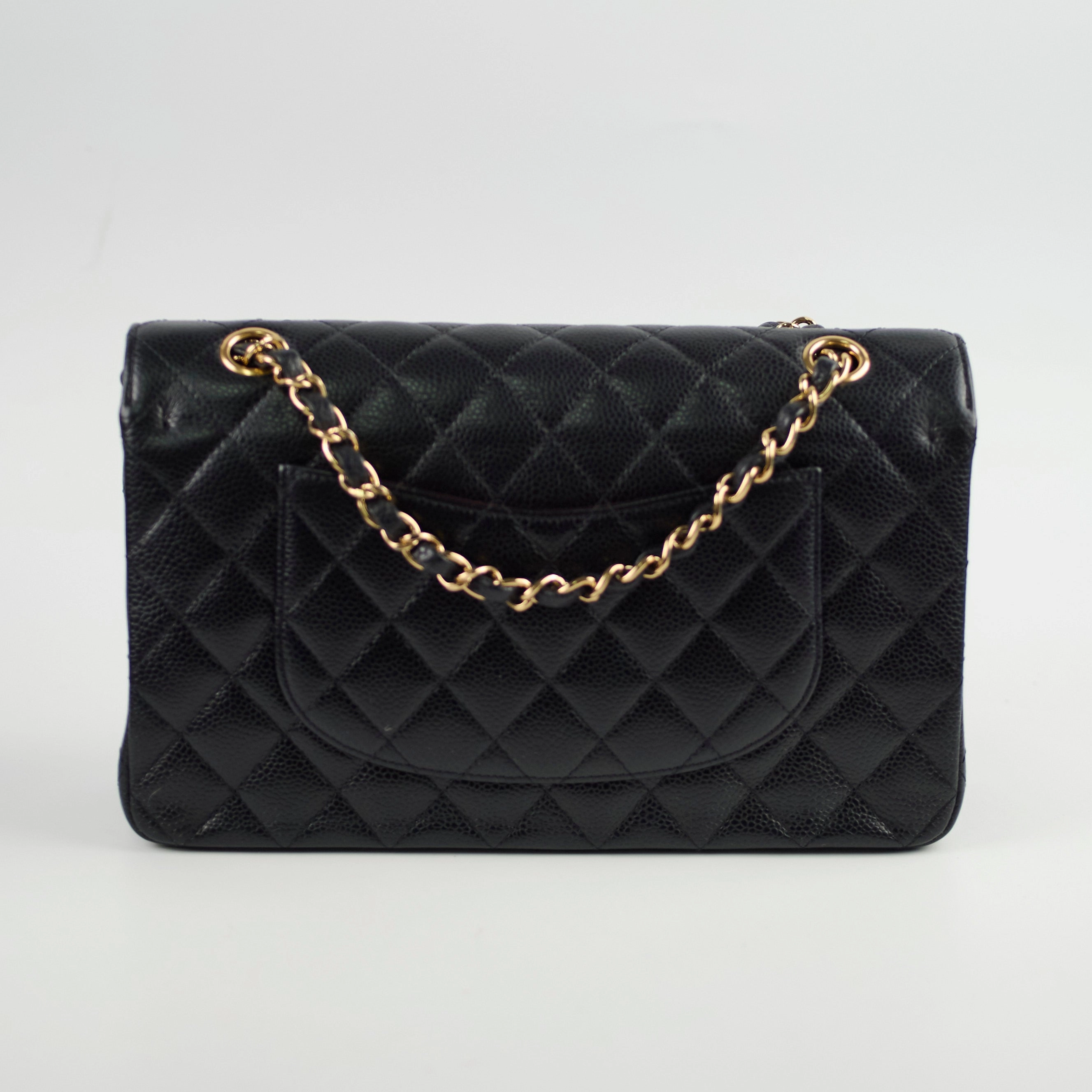 Chanel Medium/Large Caviar Double Classic Flap Black