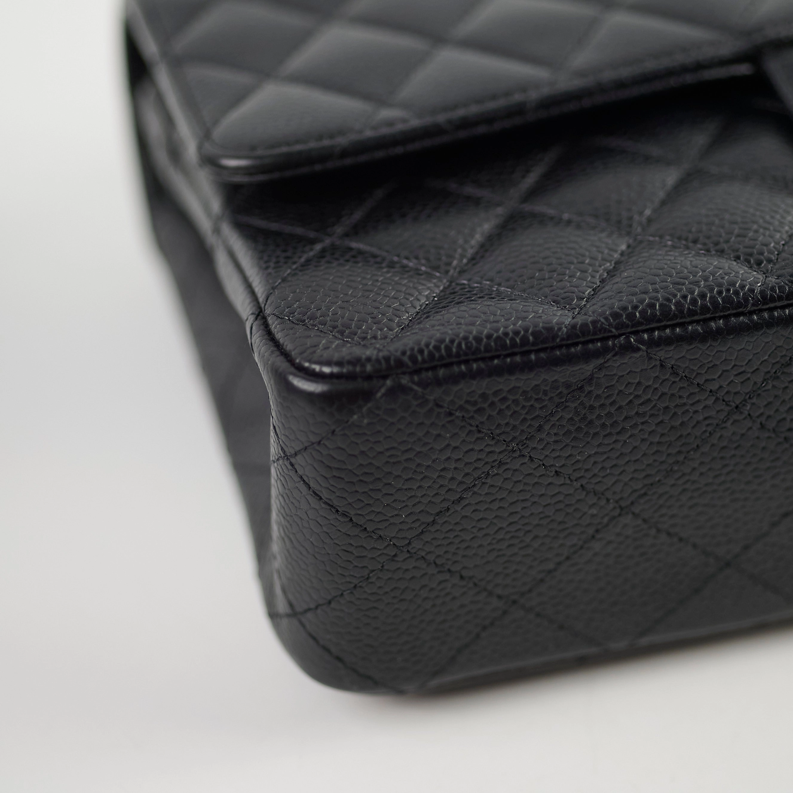 Chanel Medium/Large Caviar Double Classic Flap Black