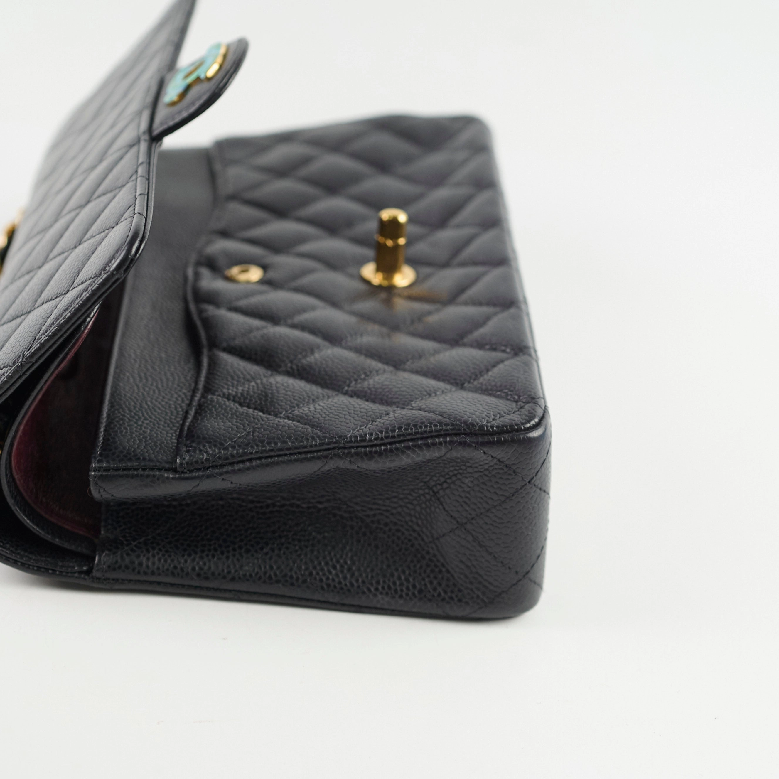 Chanel Medium/Large Caviar Double Classic Flap Black