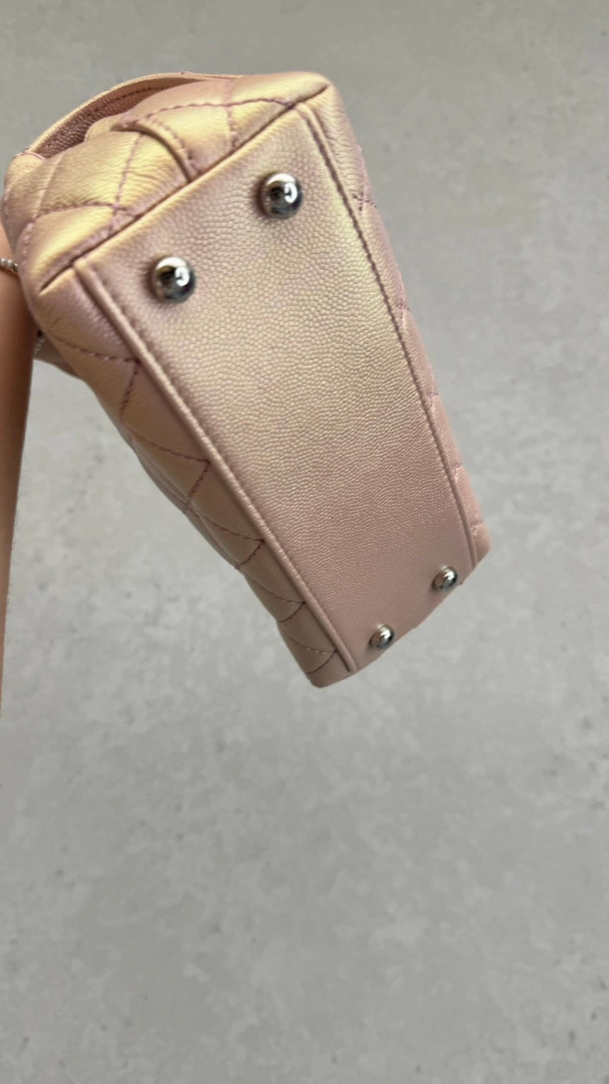 Chanel Mini Flap Bag in Metallic Pink Leather - Shoulder Bag