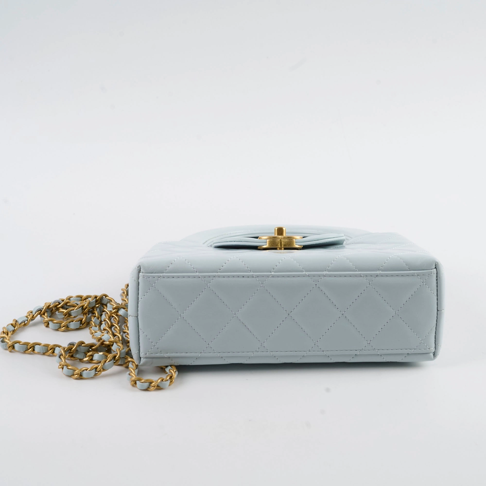 Chanel Mini Kelly Blue Calfskin Microchipped