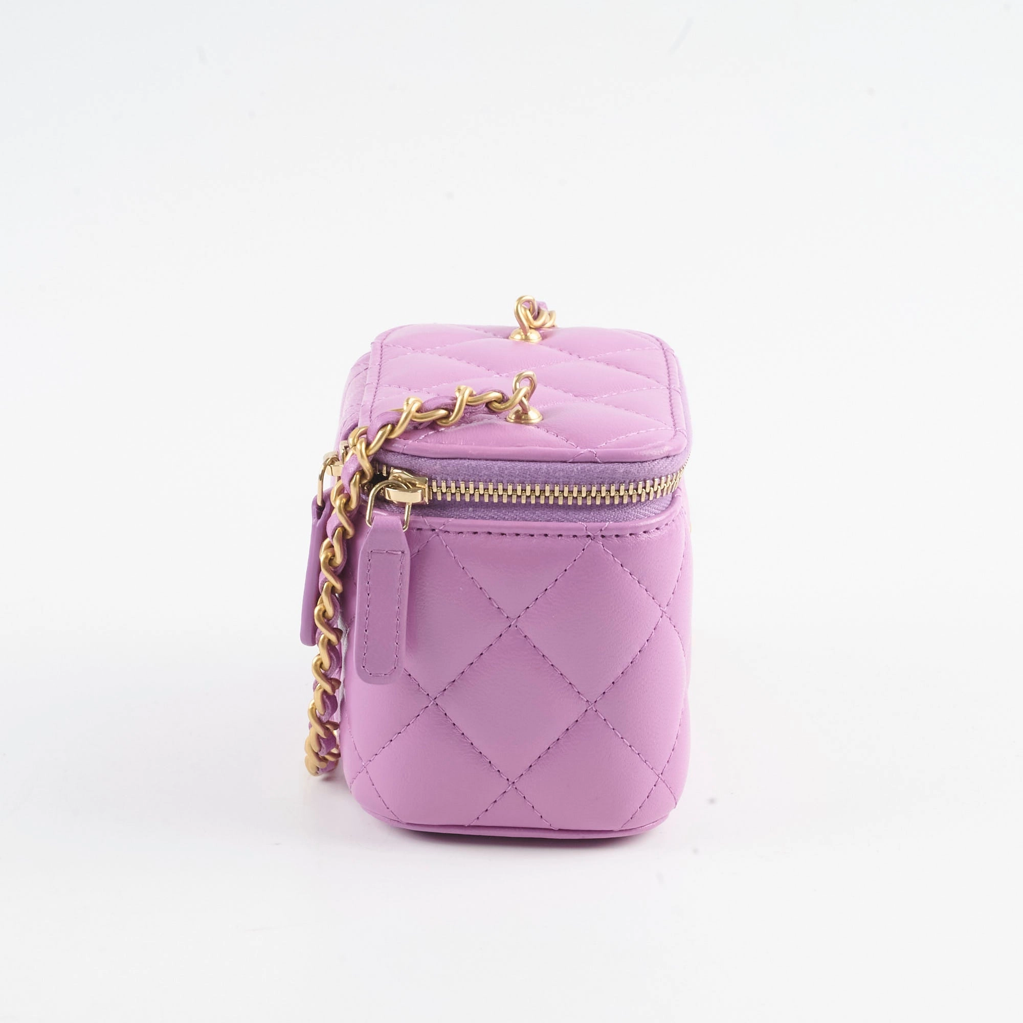 Chanel Mini Pearl Crush Vanity Purple Lambskin