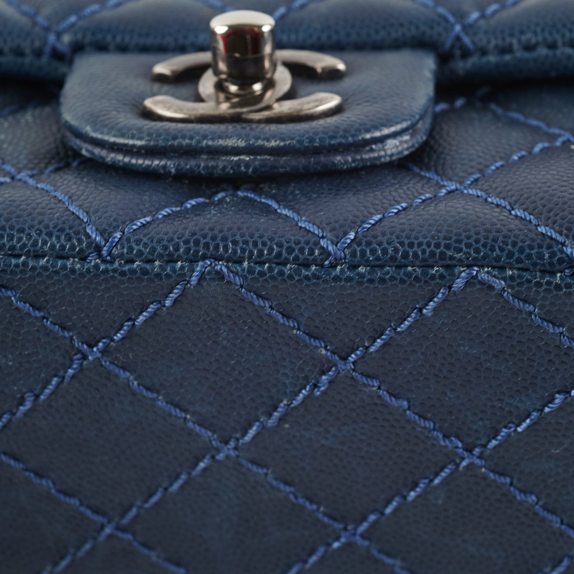 Chanel Mini Rectangular Blue Caviar