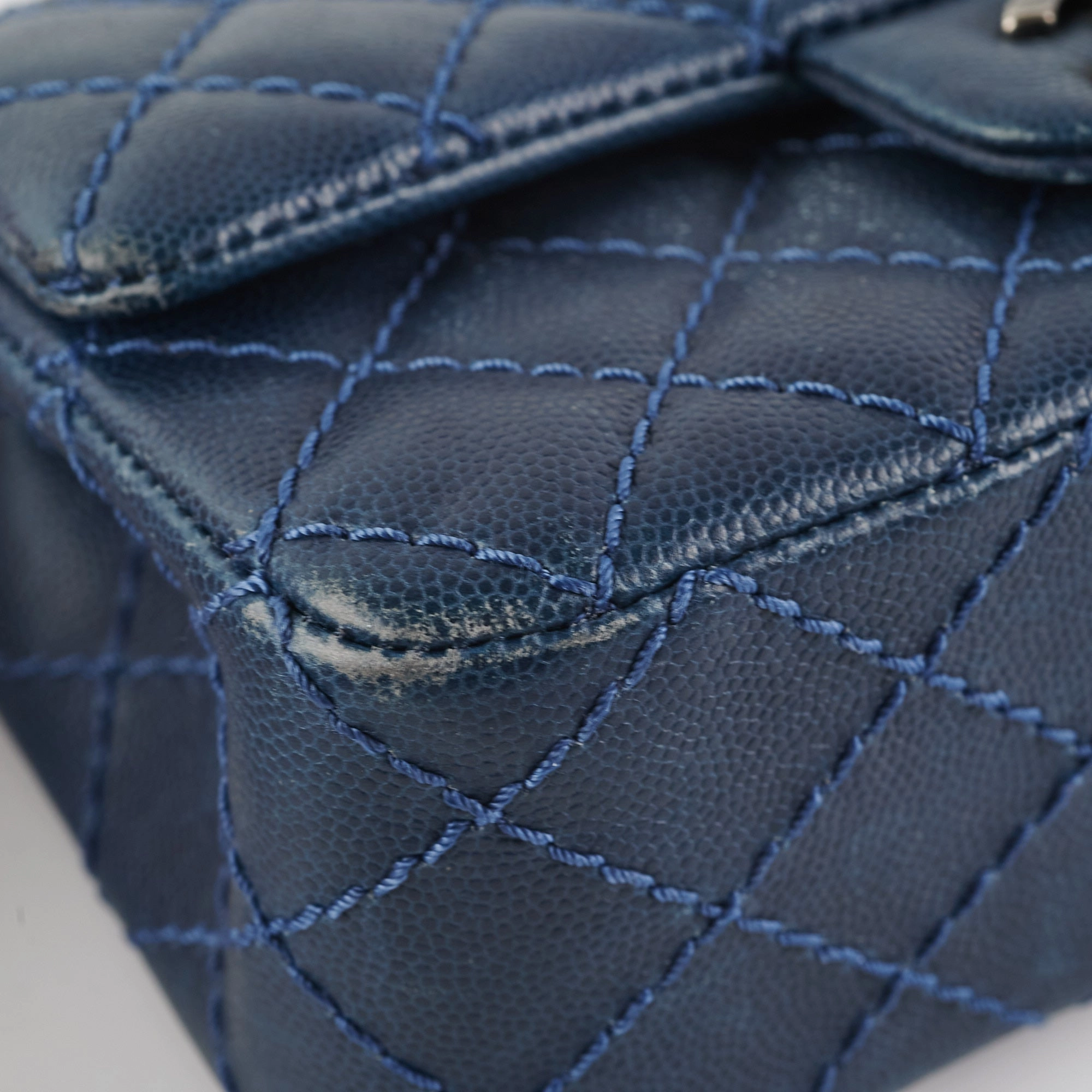 Chanel Mini Rectangular Blue Caviar