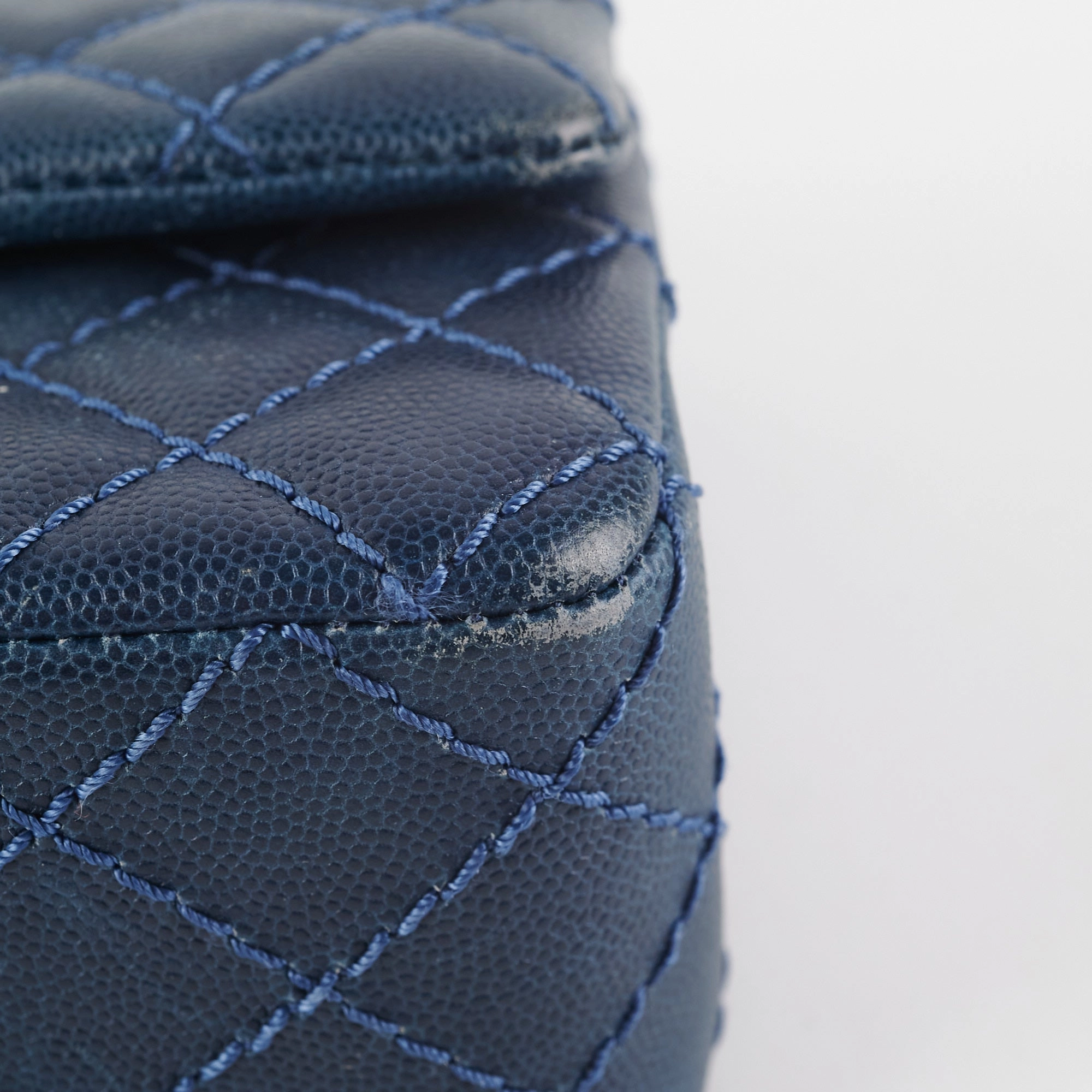 Chanel Mini Rectangular Blue Caviar