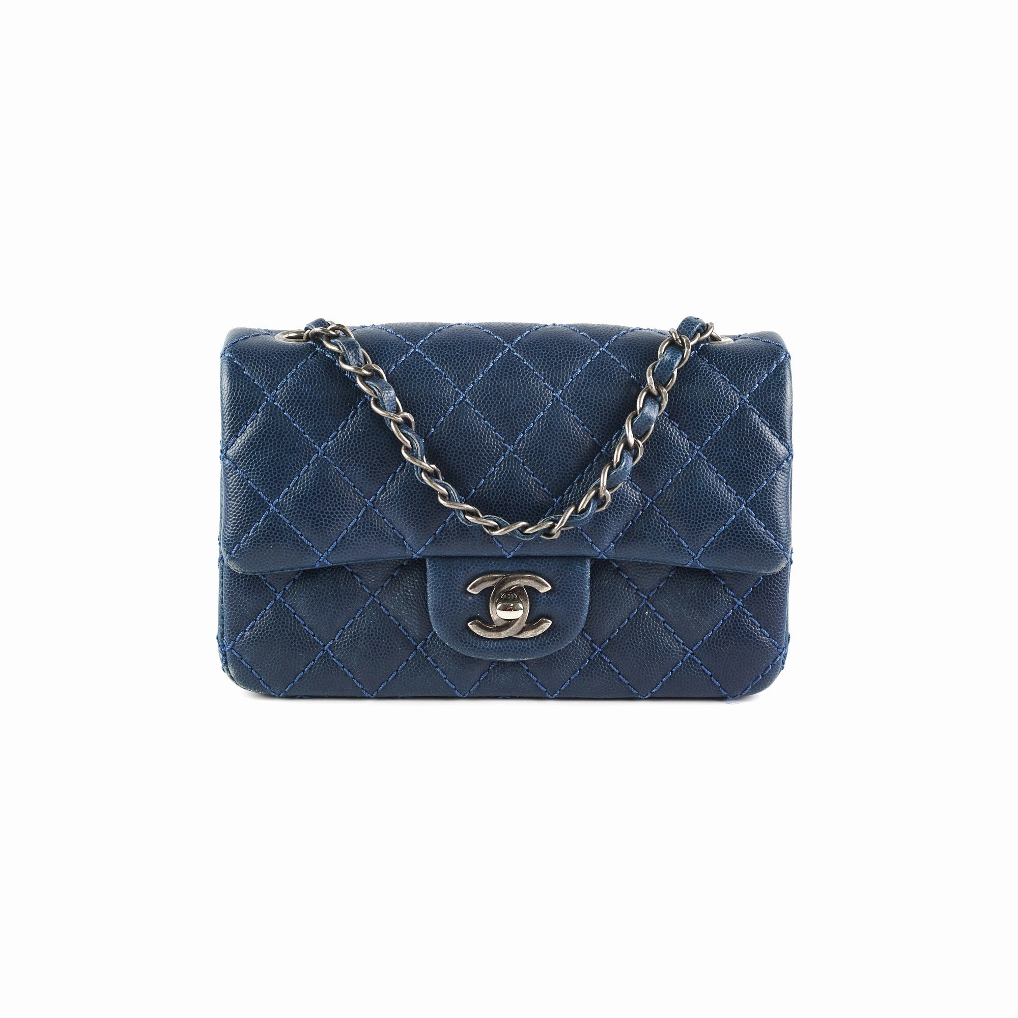 Chanel Mini Rectangular Blue Caviar