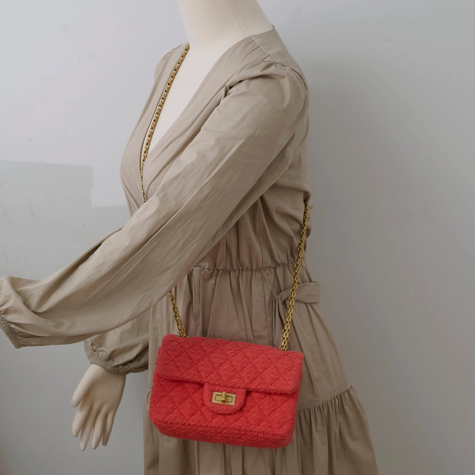 Chanel Mini Reissue 2.55 Tweed Orange 30 Series
