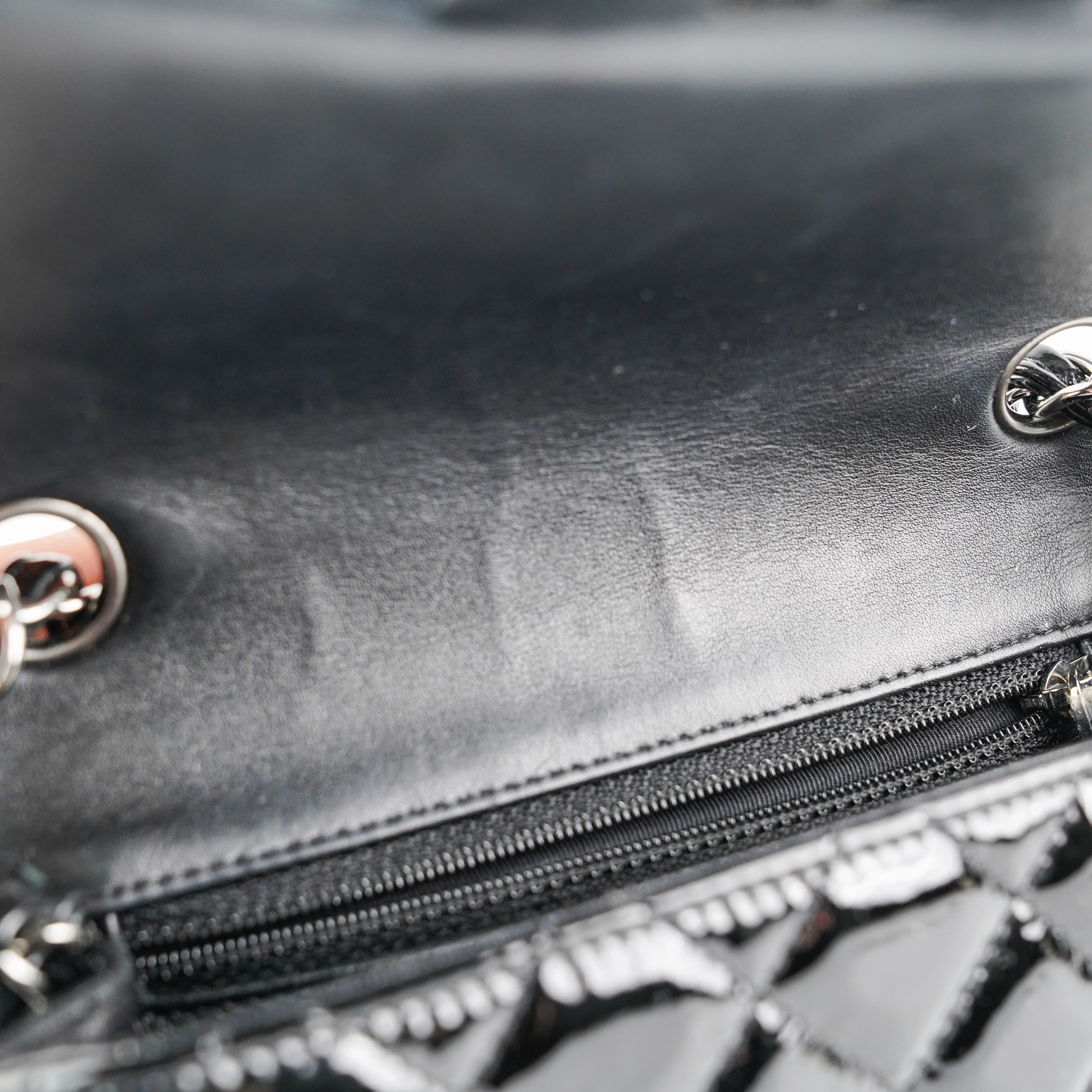Chanel Mini Square Flap Patent Black Bag