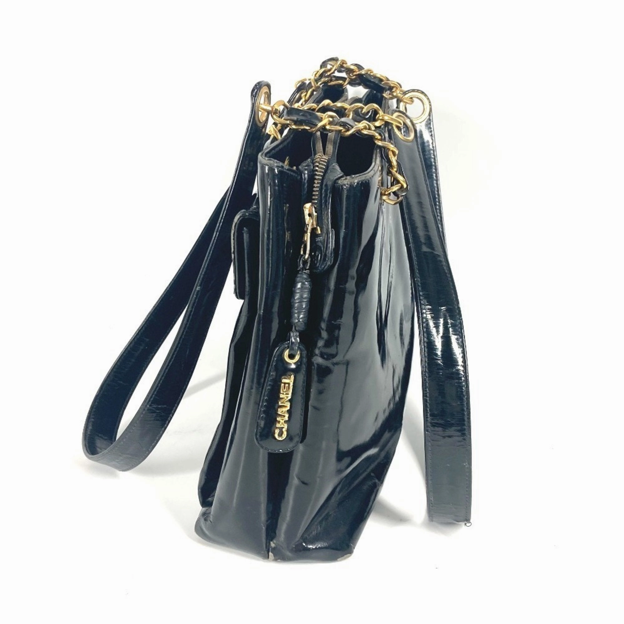 Chanel Patent Leather Shoulder Bag Tote Bag (Pre-Owned)