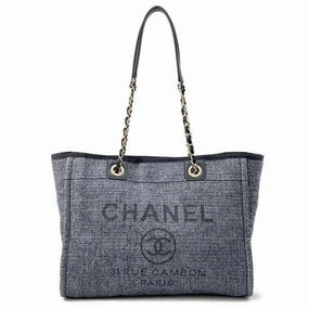Chanel Raffia Leather Shopping Bag Tote Bag (Pre-Owned)