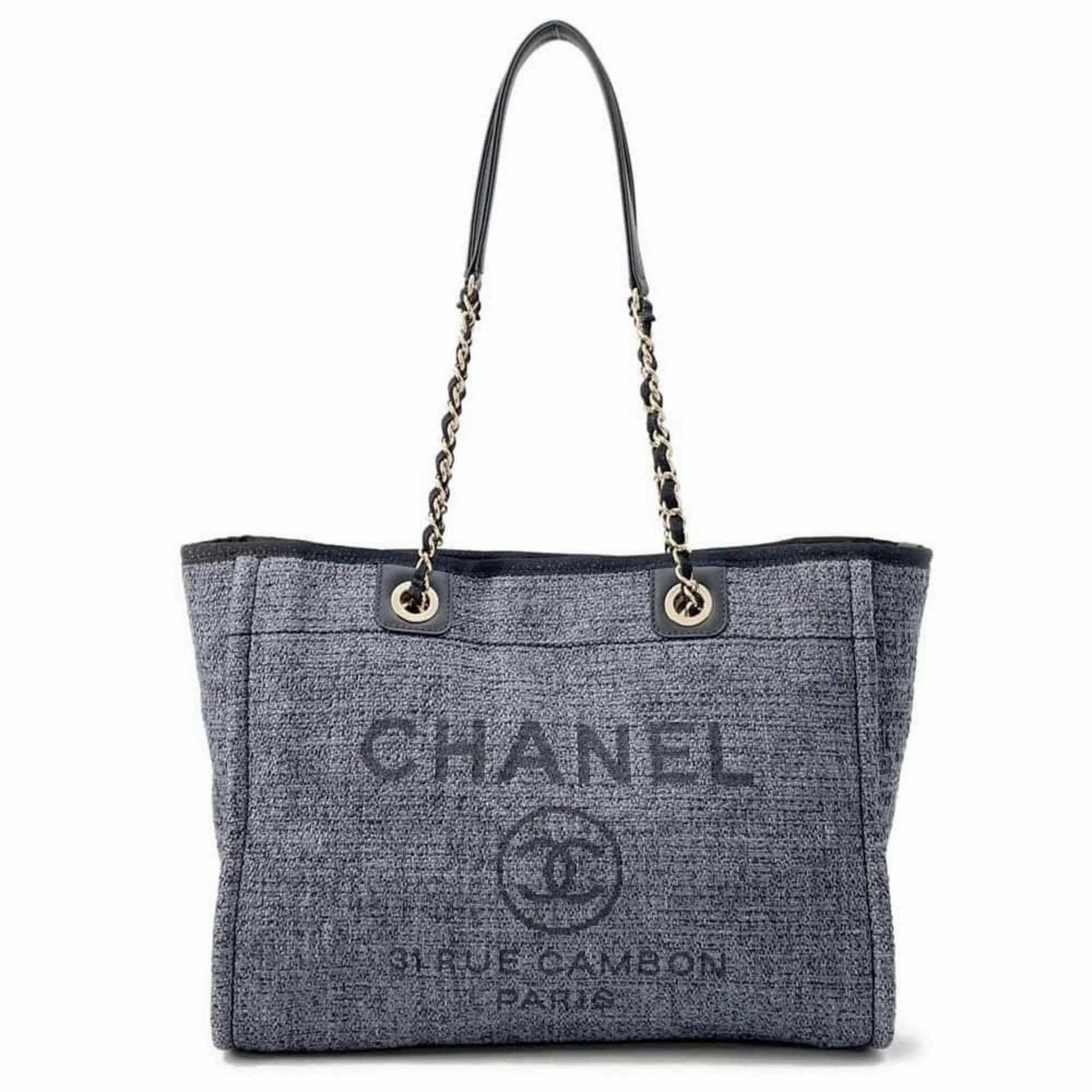 Chanel Raffia Leather Shopping Bag Tote Bag (Pre-Owned)