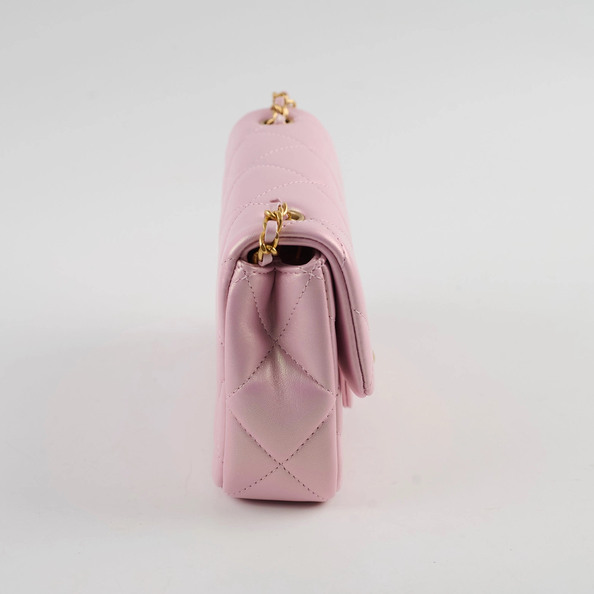 Chanel Seasonal Square Flap Pearl Iridescent Pink 2024