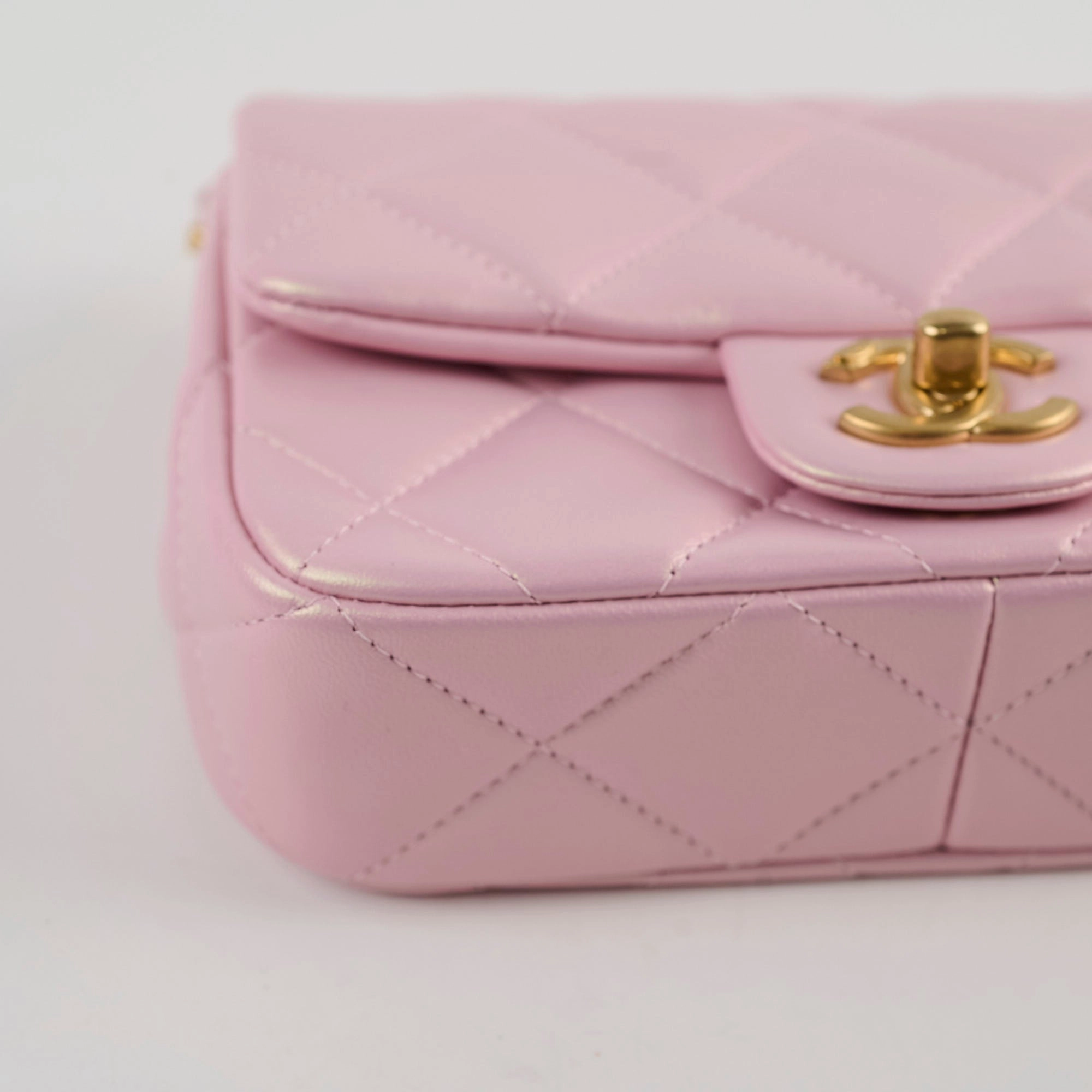 Chanel Seasonal Square Flap Pearl Iridescent Pink 2024