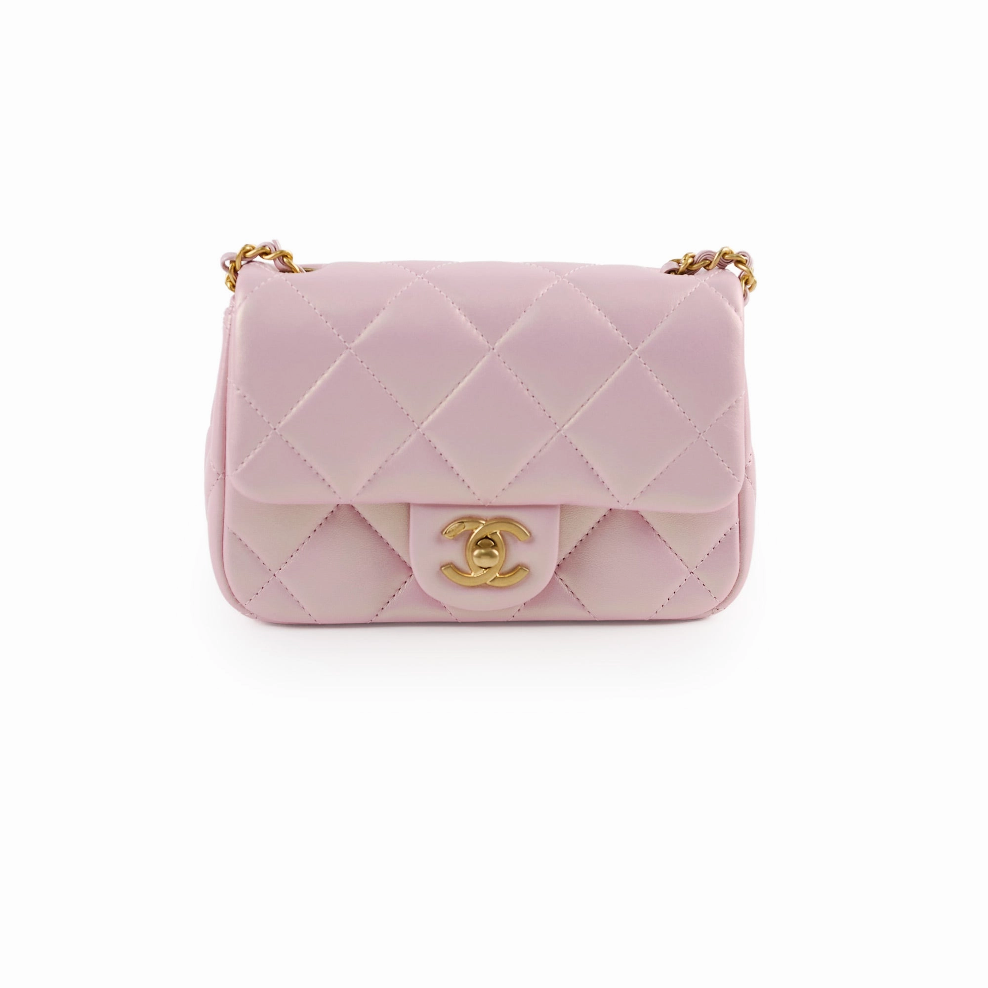Chanel Seasonal Square Flap Pearl Iridescent Pink 2024