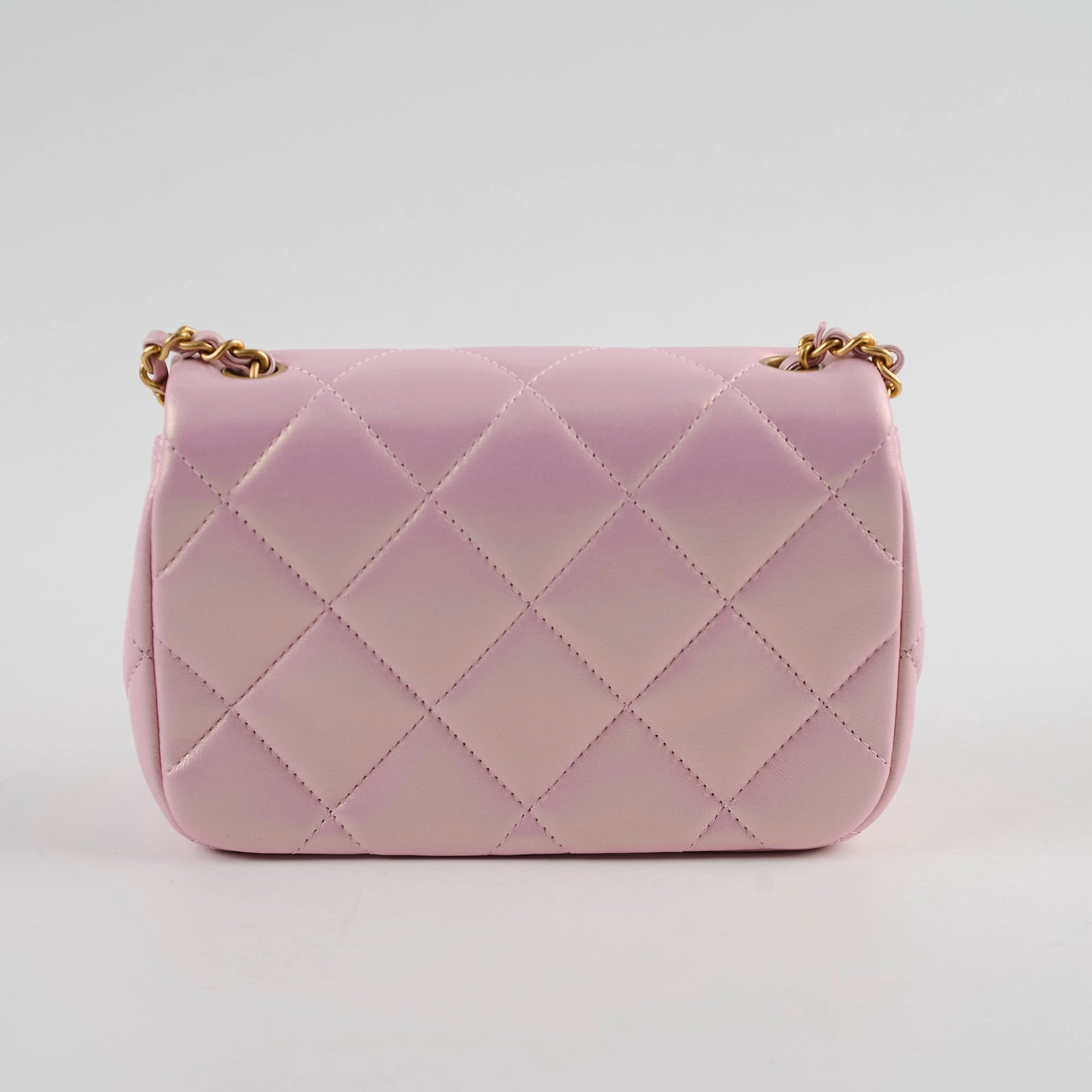 Chanel Seasonal Square Flap Pearl Iridescent Pink 2024
