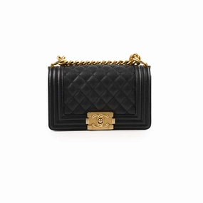 Chanel Small Boy Caviar Bag Black