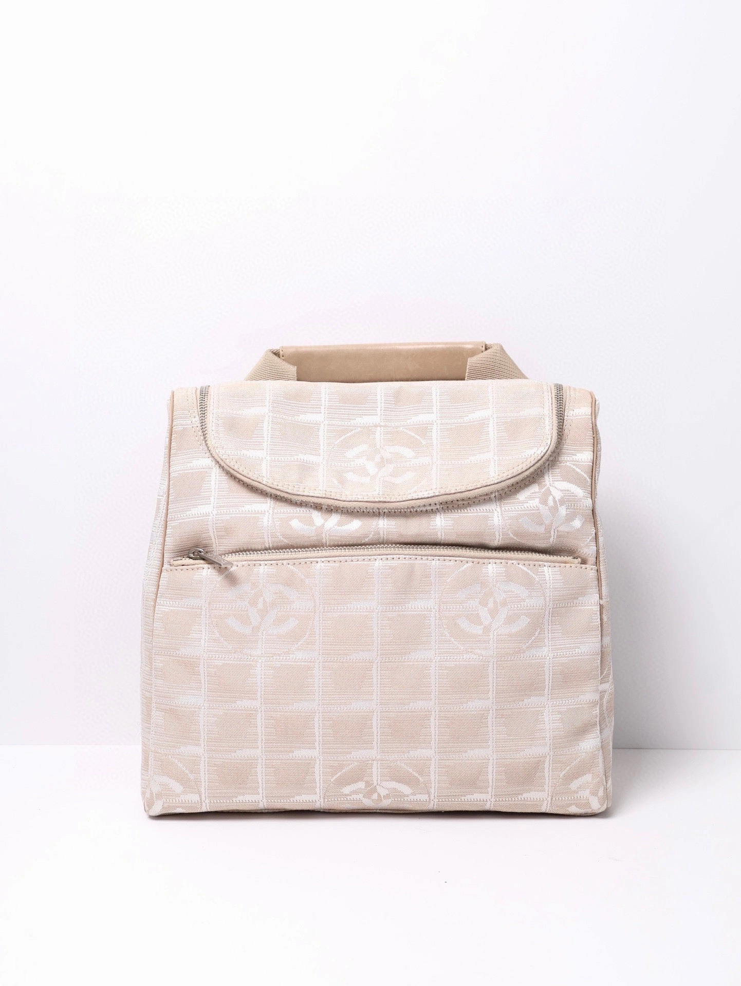 Chanel Travel Line Beige Backpack With Adjustable Strap - Excellent Condition