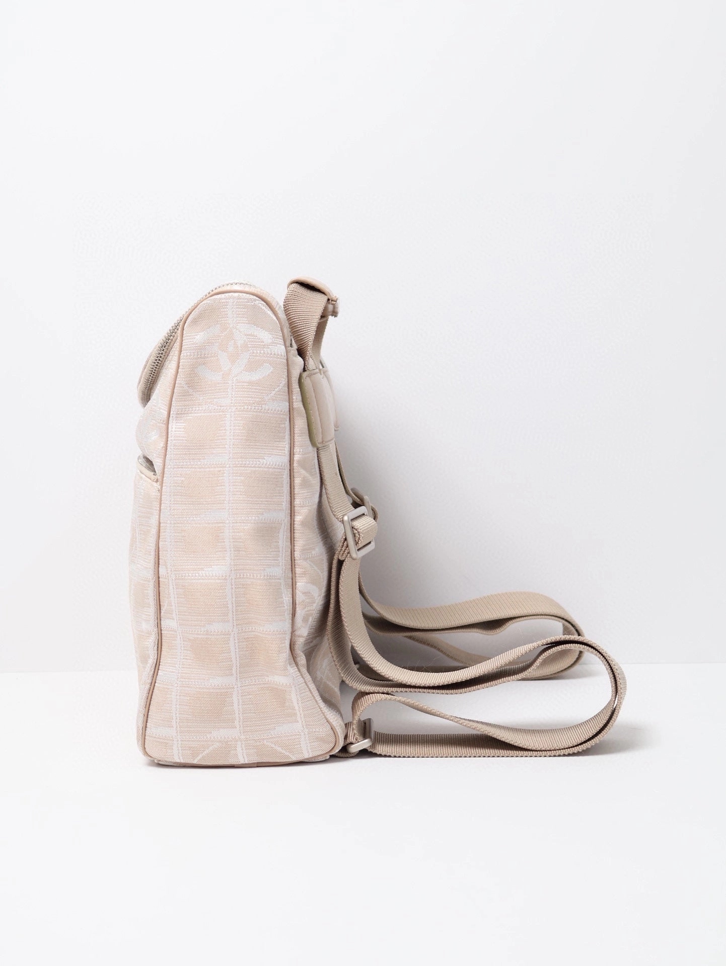 Chanel Travel Line Beige Backpack With Adjustable Strap - Excellent Condition